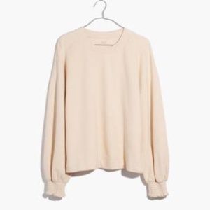 NWT Madewell Smocked-Cuff Sweatshirt